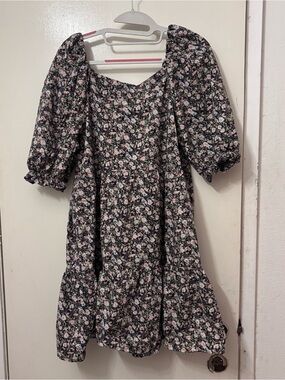Levi's Black Mini Dress with Pink Floral Print